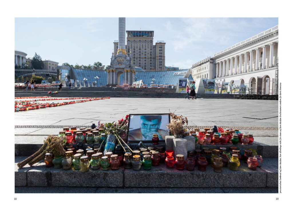 Kiew in der Ukraine, Gedenken auf dem Maidan