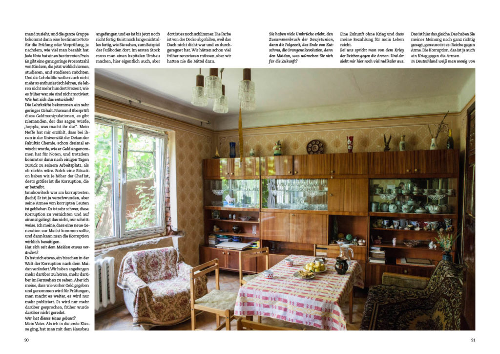Uschgorod in der Ukraine, Wohnzimmer